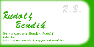 rudolf bendik business card